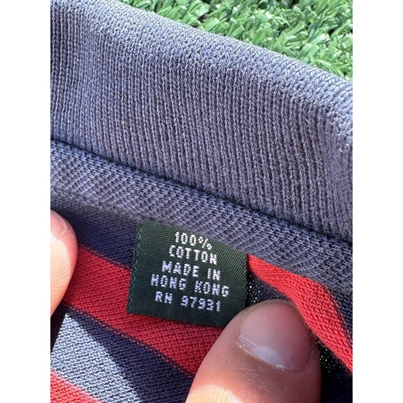 Masters Collection Mens Size XL Golf Polo Red/Navy Stripe Shirt - Picture 5 of 9